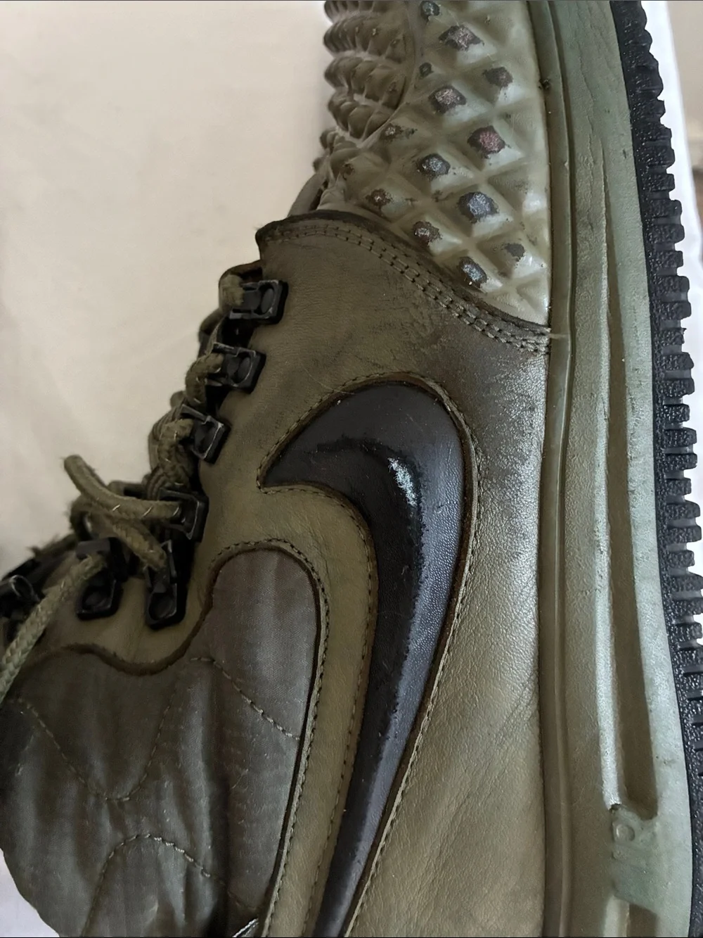 Nike Lunar Force 1 Duckboot ‘17 AF1 Medium Olive Winter Boots Men’s Size 12